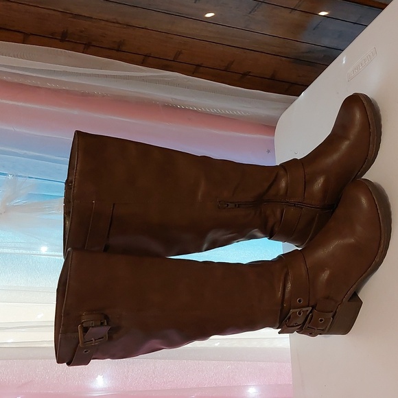 Shoes - SOON Brown Leather Boots with side Zipper